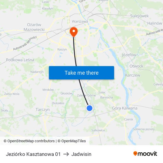 Jeziórko Kasztanowa 01 to Jadwisin map