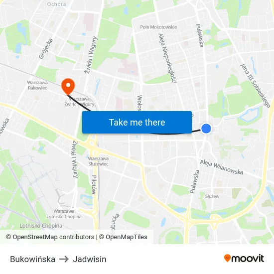 Bukowińska to Jadwisin map