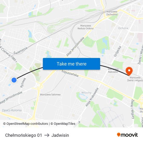 Chełmońskiego 01 to Jadwisin map