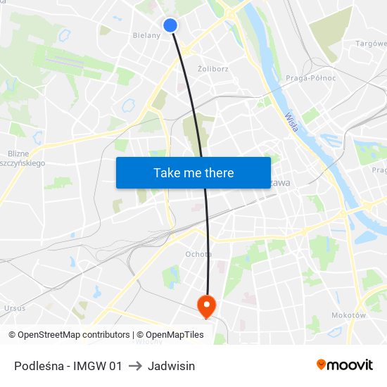 Podleśna - IMGW 01 to Jadwisin map