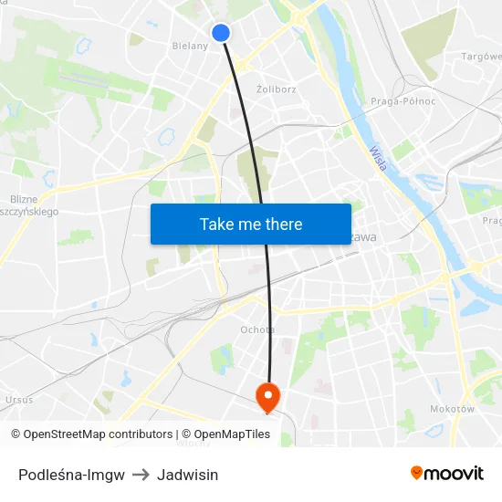 Podleśna - IMGW to Jadwisin map