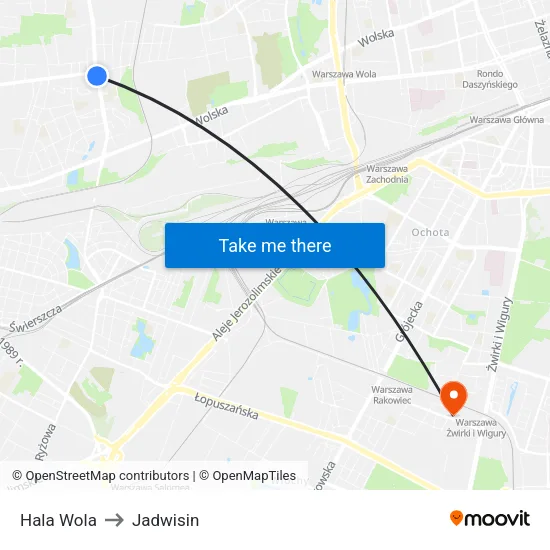 Hala Wola to Jadwisin map