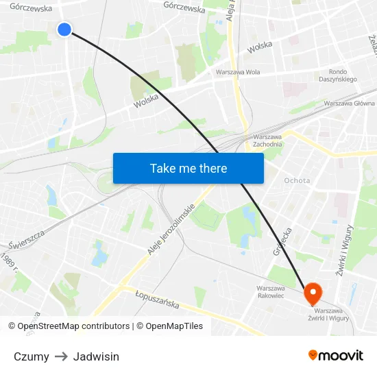 Czumy to Jadwisin map
