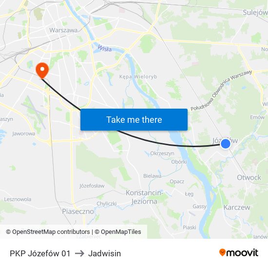 PKP Józefów 01 to Jadwisin map