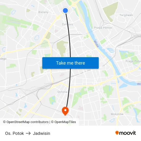 Os. Potok to Jadwisin map