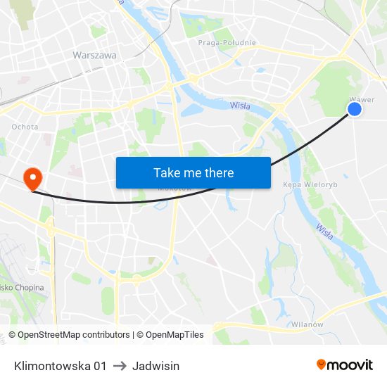 Klimontowska 01 to Jadwisin map