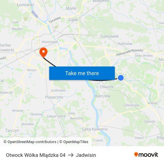 Otwock Wólka Mlądzka 04 to Jadwisin map