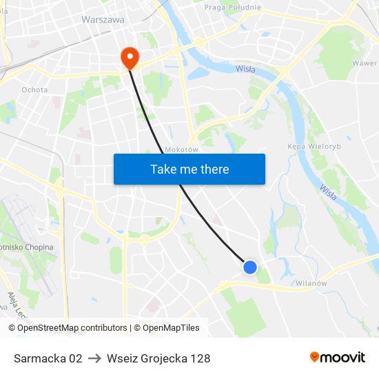 Sarmacka 02 to Wseiz Grojecka 128 map