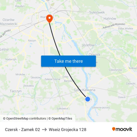 Czersk - Zamek 02 to Wseiz Grojecka 128 map