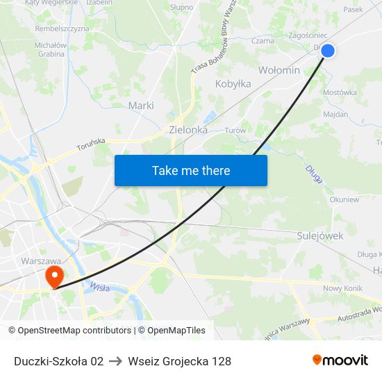 Duczki-Szkoła to Wseiz Grojecka 128 map