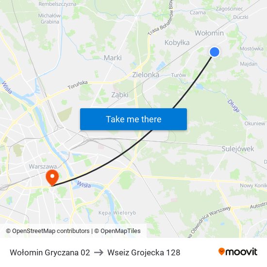 Wołomin Gryczana 02 to Wseiz Grojecka 128 map