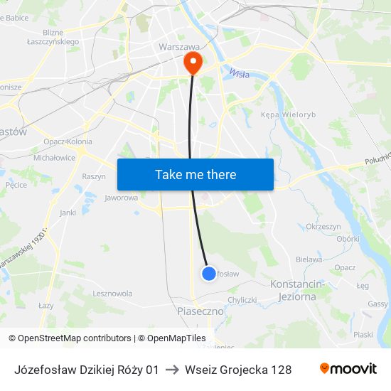 Józefosław Dzikiej Róży to Wseiz Grojecka 128 map