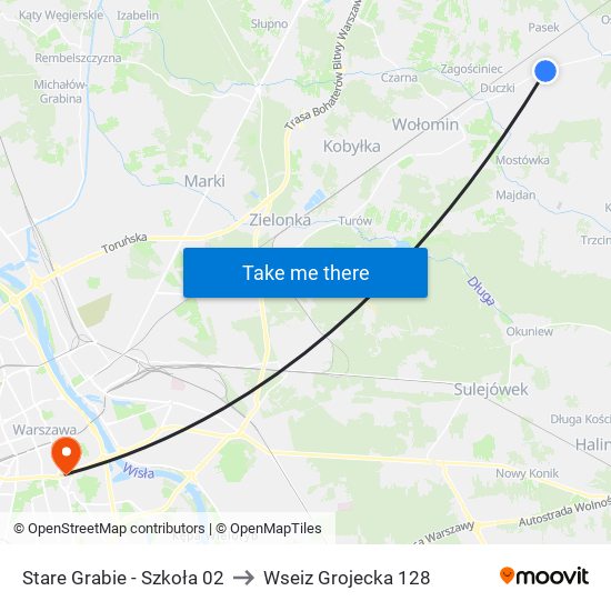 Stare Grabie - Szkoła 02 to Wseiz Grojecka 128 map