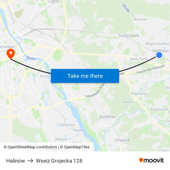 Halinów to Wseiz Grojecka 128 map