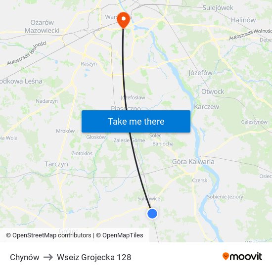 Chynów to Wseiz Grojecka 128 map