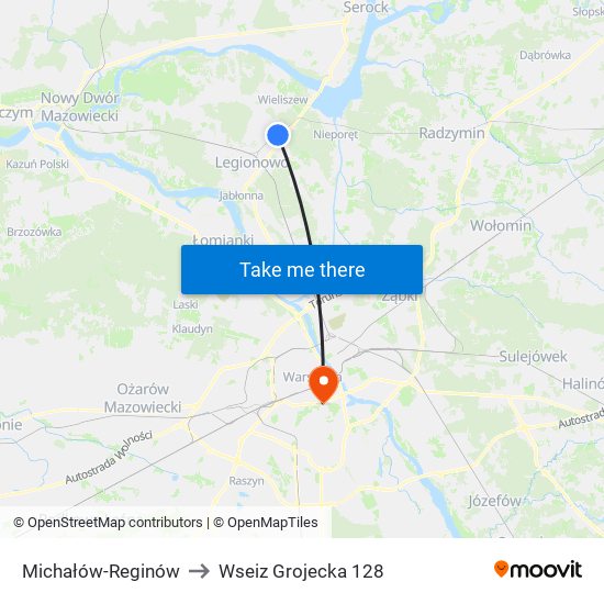 Michałów-Reginów to Wseiz Grojecka 128 map