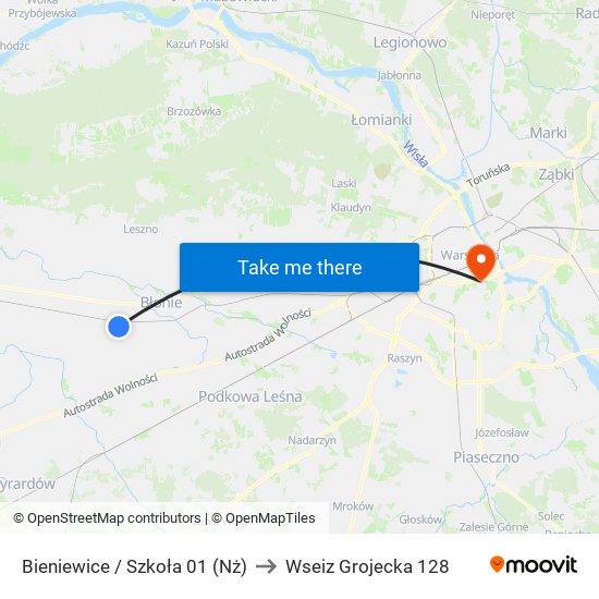 Bieniewice / Szkoła 01 (Nż) to Wseiz Grojecka 128 map