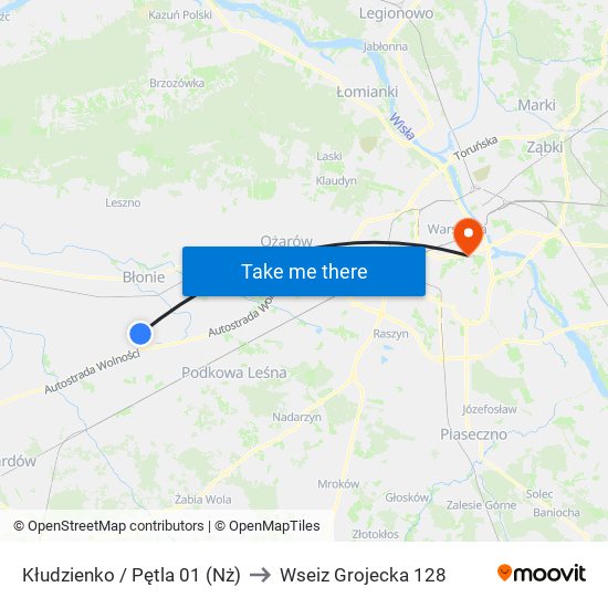 Kłudzienko / Pętla to Wseiz Grojecka 128 map