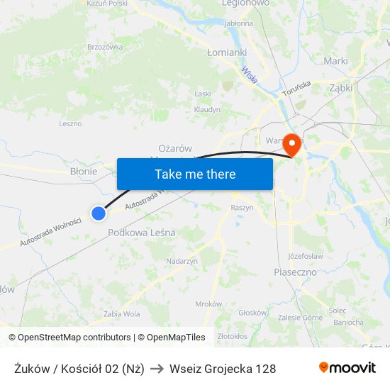 Żuków / Kościół 02 (Nż) to Wseiz Grojecka 128 map