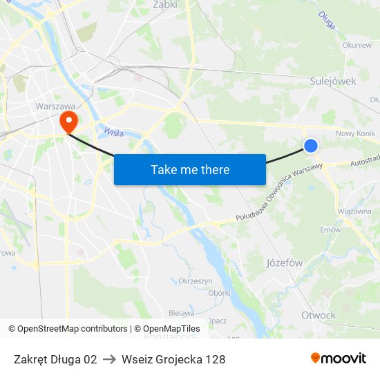 Zakręt Długa 02 to Wseiz Grojecka 128 map