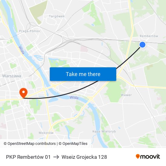 PKP Rembertów 01 to Wseiz Grojecka 128 map