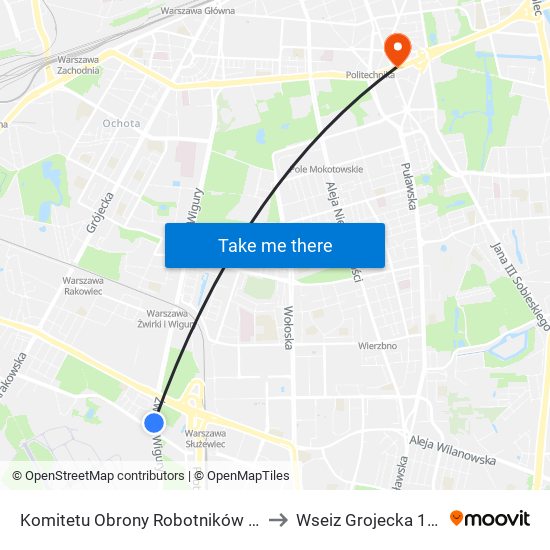 Komitetu Obrony Robotników to Wseiz Grojecka 128 map