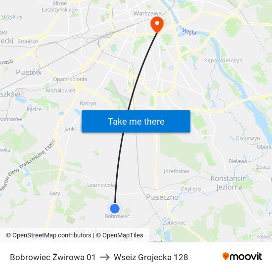 Bobrowiec Żwirowa to Wseiz Grojecka 128 map