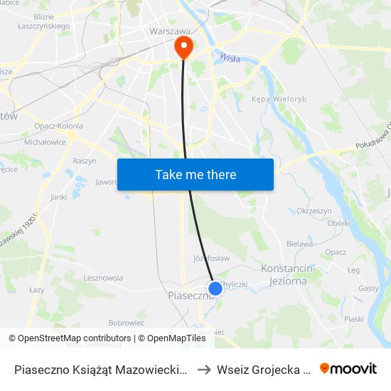 Piaseczno Książąt Mazowieckich 02 to Wseiz Grojecka 128 map