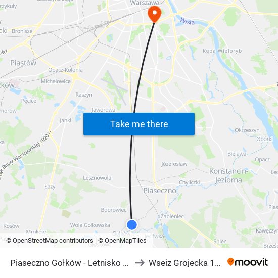 Piaseczno Gołków - Letnisko 01 to Wseiz Grojecka 128 map