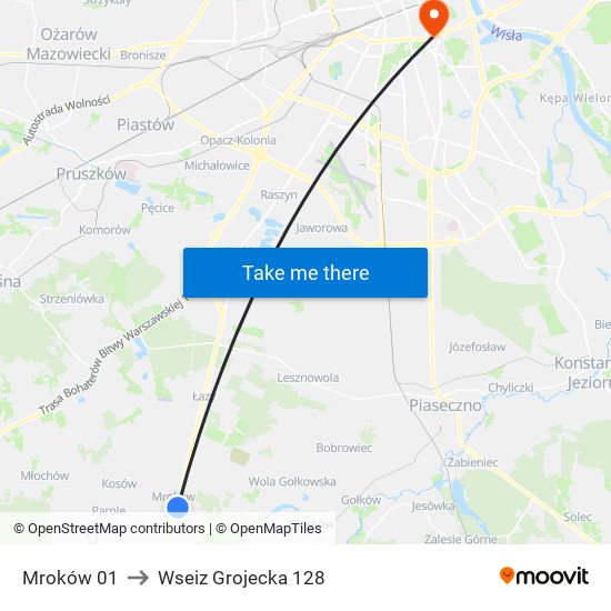 Mroków 01 to Wseiz Grojecka 128 map