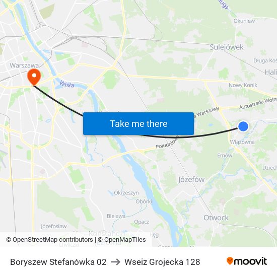 Boryszew Stefanówka 02 to Wseiz Grojecka 128 map