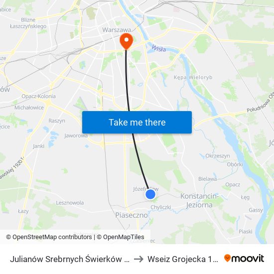 Julianów Srebrnych Świerków 02 to Wseiz Grojecka 128 map