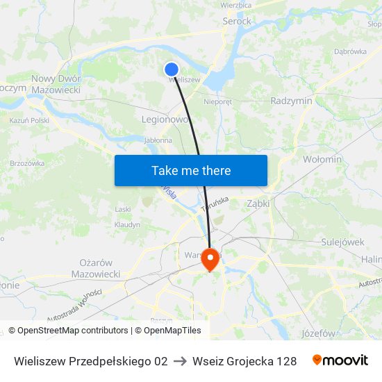 Wieliszew Przedpełskiego 02 to Wseiz Grojecka 128 map