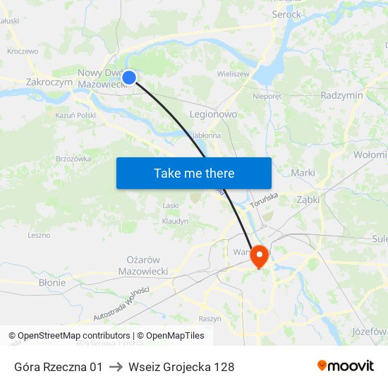 Góra Rzeczna 01 to Wseiz Grojecka 128 map