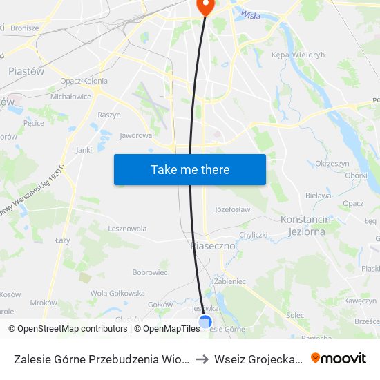 Zalesie Górne Przebudzenia Wiosny 01 to Wseiz Grojecka 128 map