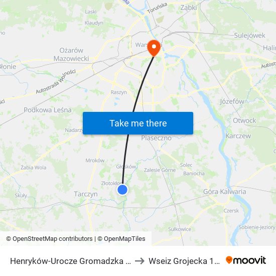 Henryków-Urocze Gromadzka 02 to Wseiz Grojecka 128 map