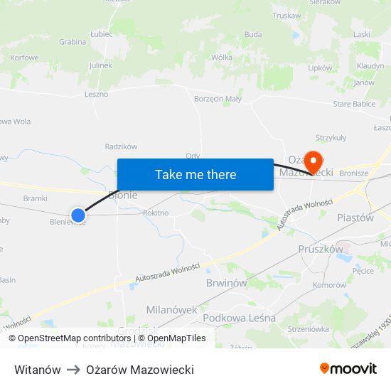 Witanów to Ożarów Mazowiecki map