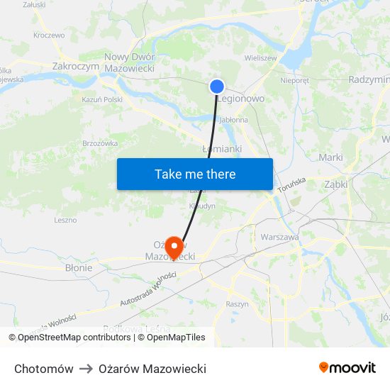 Chotomów to Ożarów Mazowiecki map