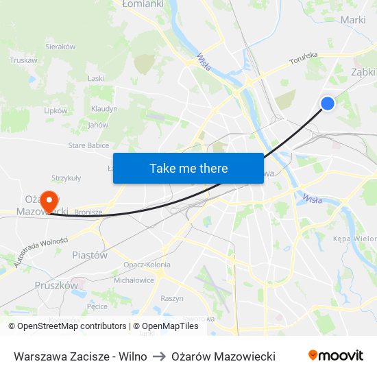 Warszawa Zacisze - Wilno to Ożarów Mazowiecki map