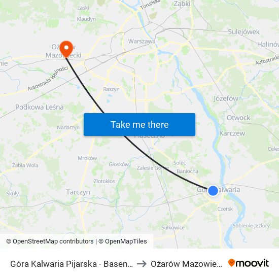 Góra Kalwaria Pijarska - Basen 01 to Ożarów Mazowiecki map