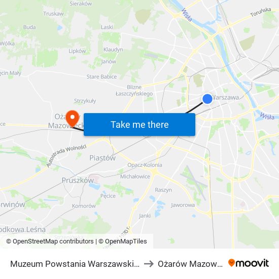 Muzeum Powstania Warszawskiego to Ożarów Mazowiecki map