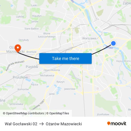 Wał Gocławski 02 to Ożarów Mazowiecki map