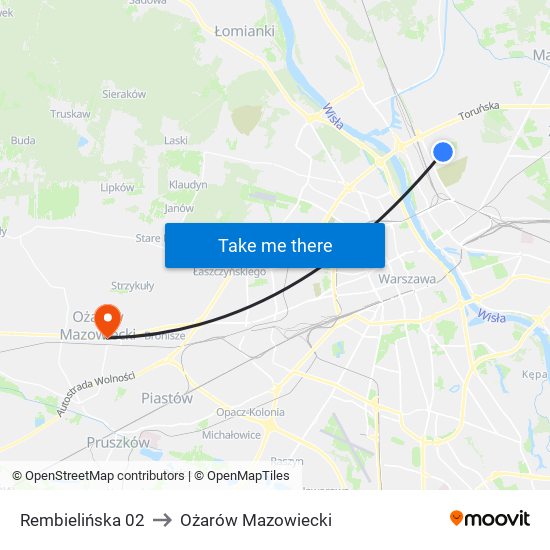 Rembielińska 02 to Ożarów Mazowiecki map