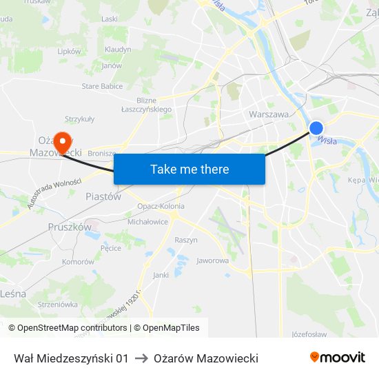 Wał Miedzeszyński to Ożarów Mazowiecki map