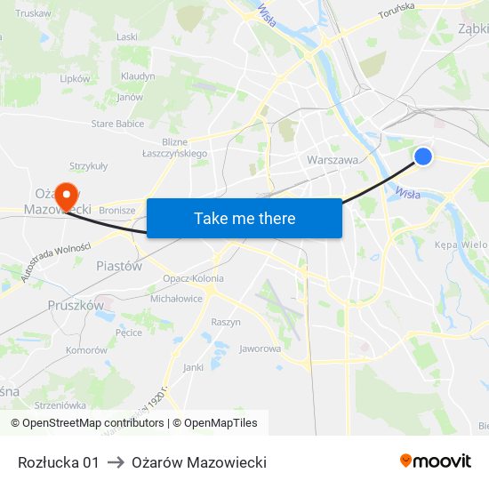 Rozłucka to Ożarów Mazowiecki map