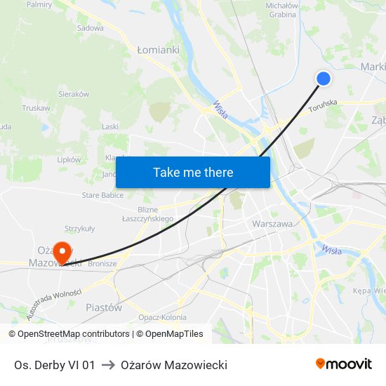 Os. Derby VI 01 to Ożarów Mazowiecki map