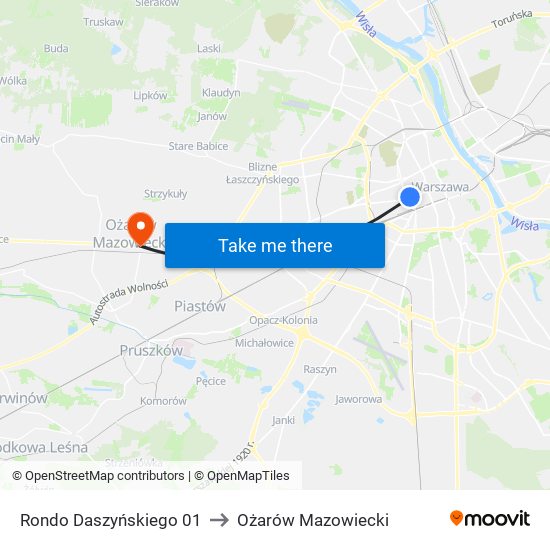 Rondo Daszyńskiego to Ożarów Mazowiecki map