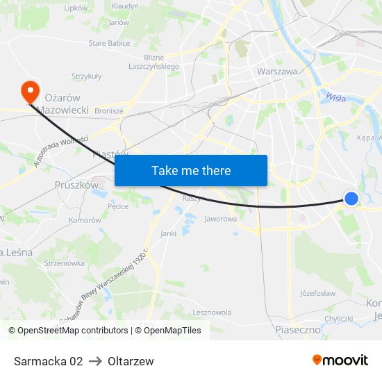 Sarmacka 02 to Oltarzew map