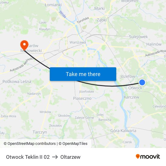 Otwock Teklin II 02 to Oltarzew map