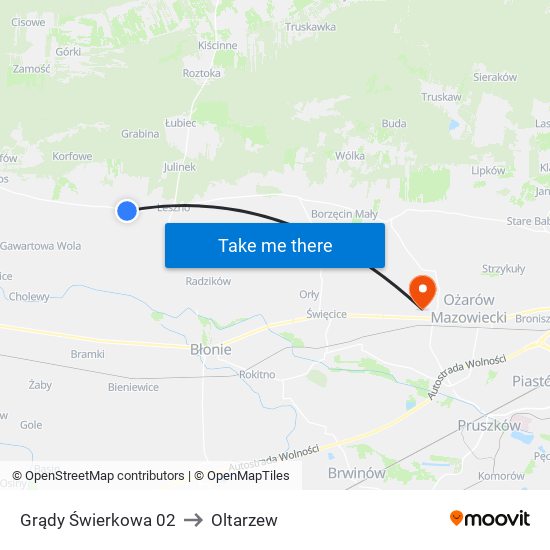 Grądy Świerkowa 02 to Oltarzew map